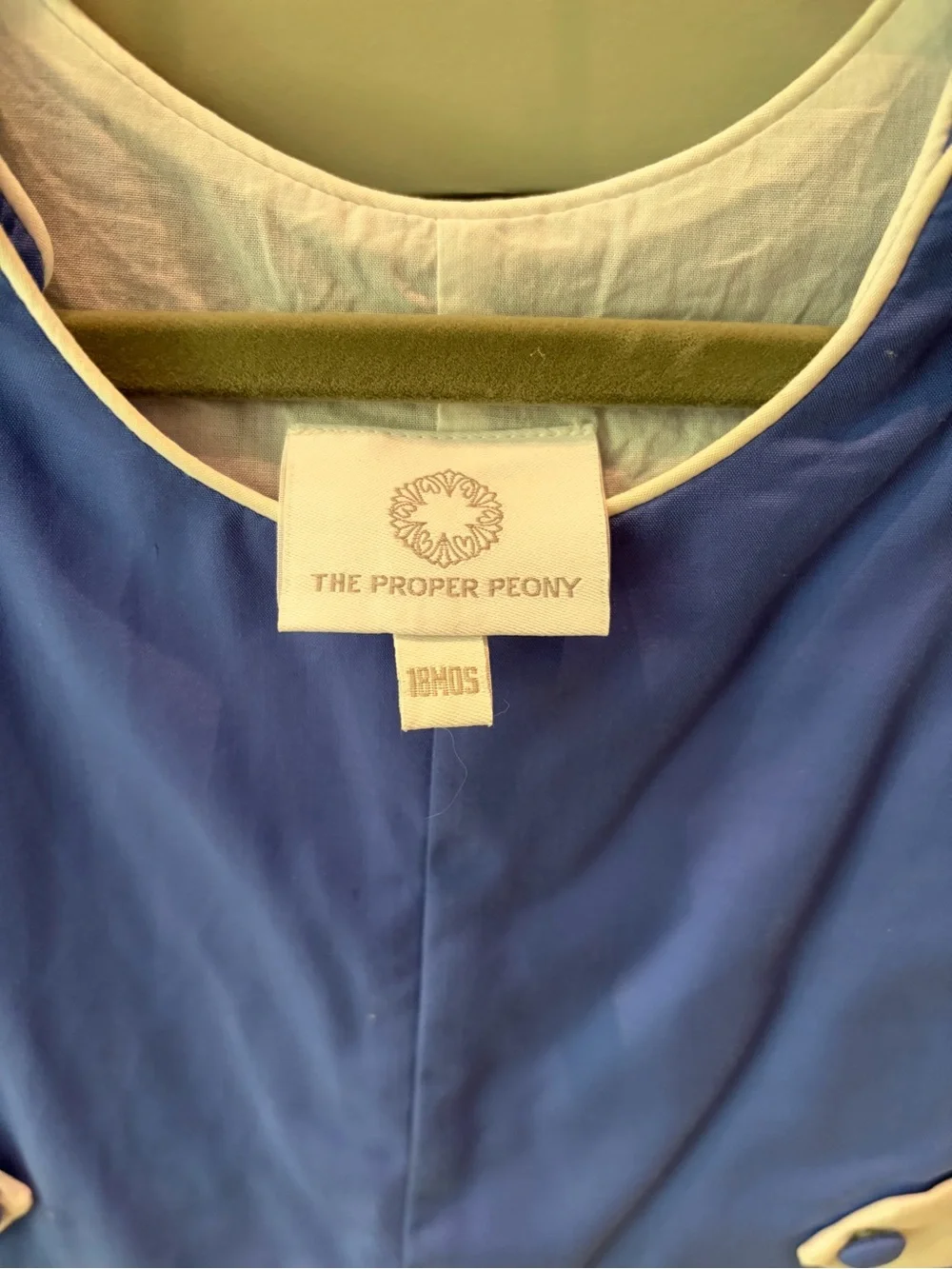 The Proper Peony Blue Boys Romper with White Trim